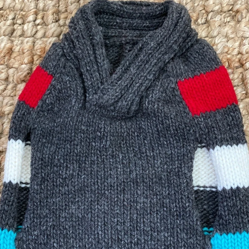 Chilly Dog Hand Knit‎ Wool Dog Sweater Colorful Stripes Pullover Medium NWT